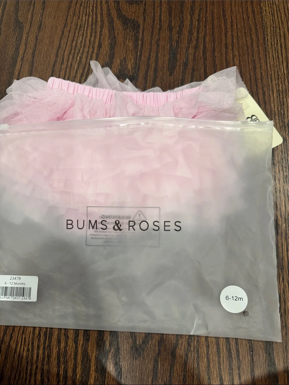 Bums & roses Pink Ruffle Tulle Bloomers - NWT- 6/12 m